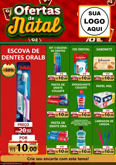 Modelo de Encarte para Encarte A4 Vertical com o tema Ofertas de Natal para Higiene Pessoal