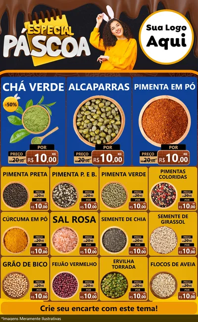 Modelo de Encarte para Encarte Grande com o tema Especial Páscoa para Produtos Naturais