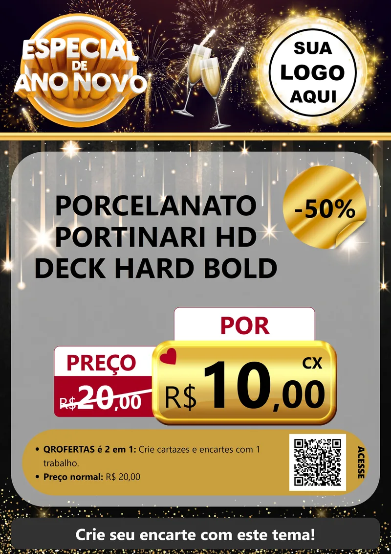 Modelo de Cartaz para Cartaz A4 Vertical com o tema Especial de Ano Novo para Pisos e revestimentos