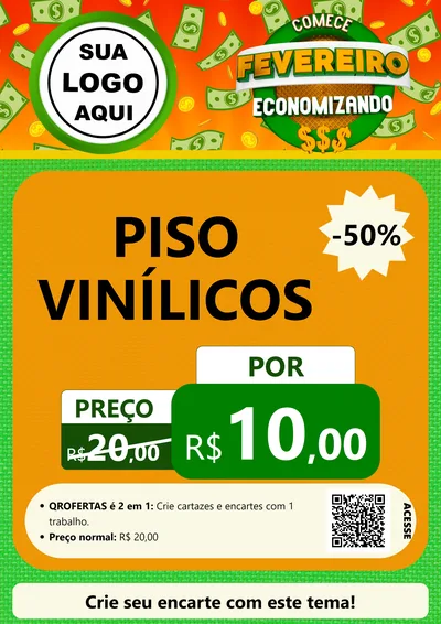 Modelo de Cartaz para Cartaz A4 Vertical com o tema Comece Fevereiro Economizando para Material para Construção