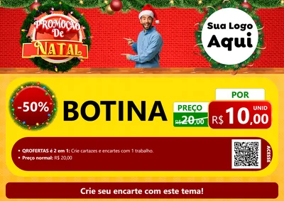 Modelo de Cartaz para Cartaz A4 Horizontal com o tema Promoção de Natal para Agropecuária