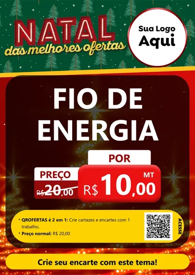 Modelo de Cartaz para Cartaz A4 Vertical com o tema Natal das Melhores Ofertas para Materiais Elétricos
