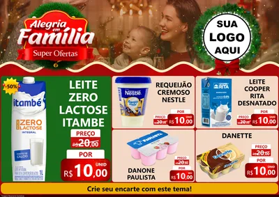 Modelo de Encarte para Encarte A4 Horizontal com o tema Alegria Em Família - Super Ofertas para Frios e Laticínios