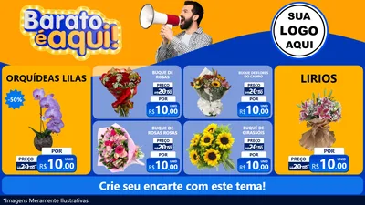 Modelo de TV para TV Horizontal com o tema Barato é aqui para Floricultura e jardim