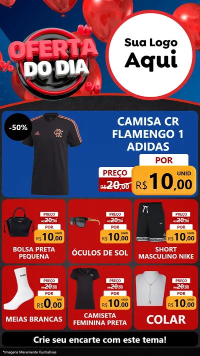 Modelo de Rede Social para Stories com o tema Oferta do Dia para Roupas e acessórios