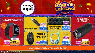 Modelo de TV para TV Horizontal com o tema Esquenta de Carnaval para Informática