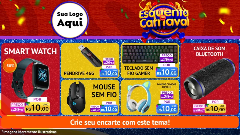 Modelo de TV para TV Horizontal com o tema Esquenta de Carnaval para Informática