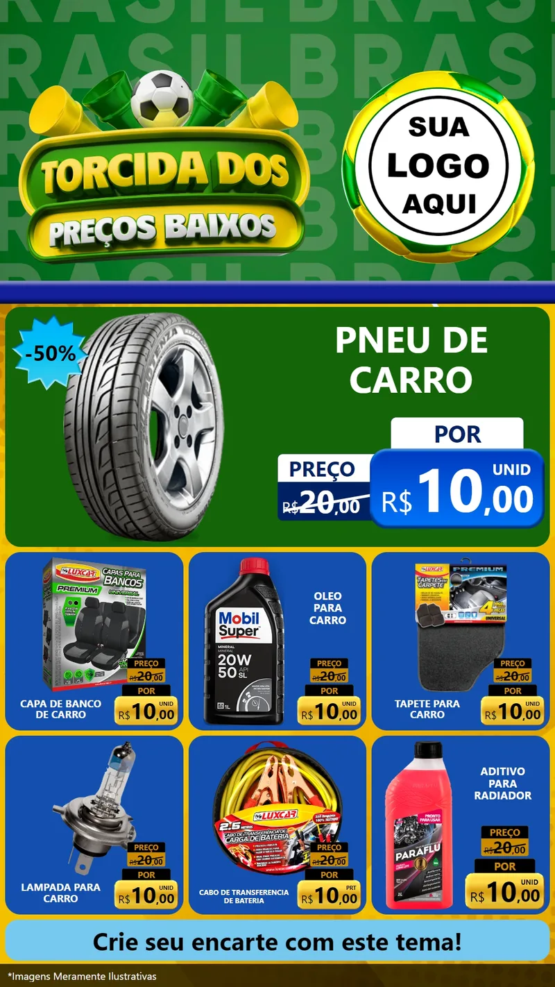 Modelo de Rede Social para Stories com o tema Torcida dos Preços Baixos para Auto peças