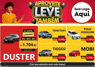 Modelo de Encarte para Encarte A4 Horizontal com o tema Aproveite e Leve Também para Concessionaria de Carros