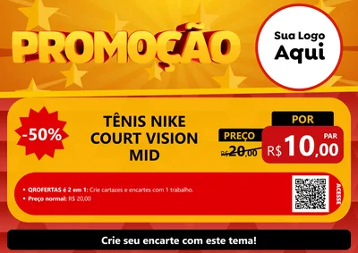 Modelo de Cartaz para Cartaz A4 Horizontal com o tema Promoção para Calçados