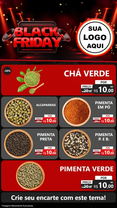 Modelo de TV para TV Vertical com o tema Black Friday para Produtos Naturais