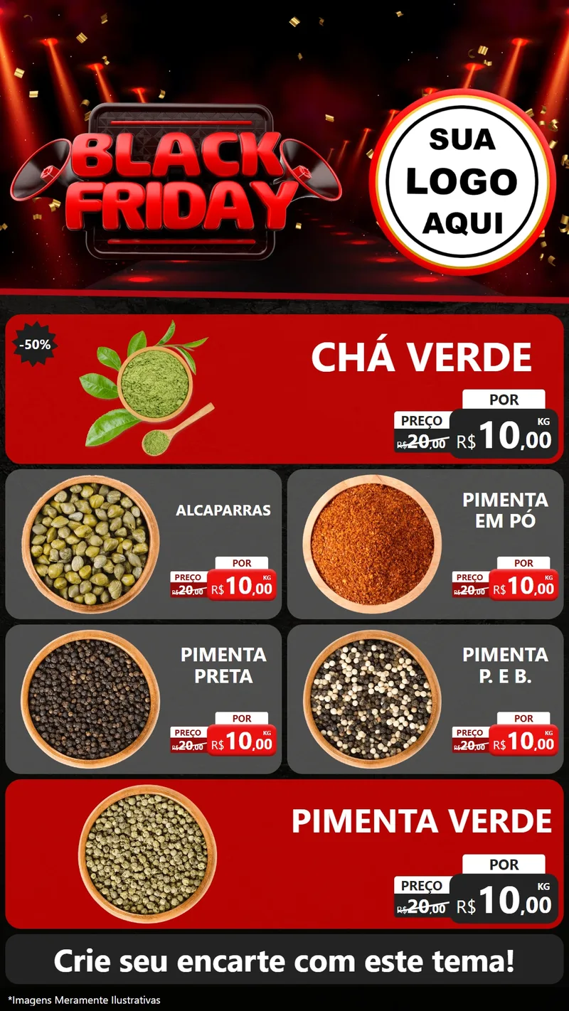 Modelo de TV para TV Vertical com o tema Black Friday para Produtos Naturais