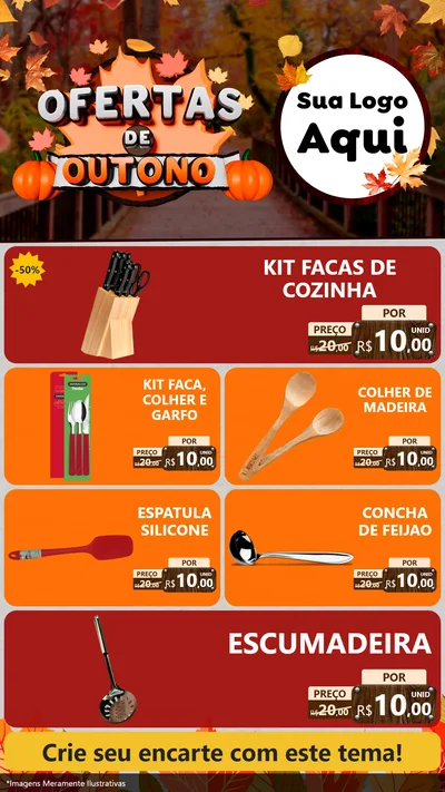 Modelo de TV para TV Vertical com o tema Ofertas de Outono para Utilidades Domésticas