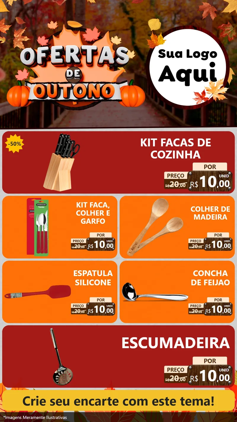 Modelo de TV para TV Vertical com o tema Ofertas de Outono para Utilidades Domésticas