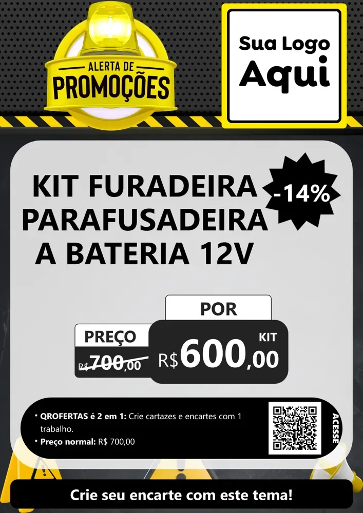 Modelo de Cartaz para Cartaz A4 Vertical com o tema Alerta de Promoções para Maquinas e Ferramentas