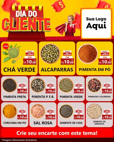 Modelo de Rede Social para Feed Instagram com o tema Dia do Cliente para Produtos Naturais