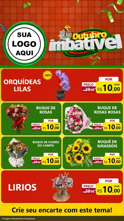 Modelo de TV para TV Vertical com o tema Outubro Imbatível para Floricultura e jardim
