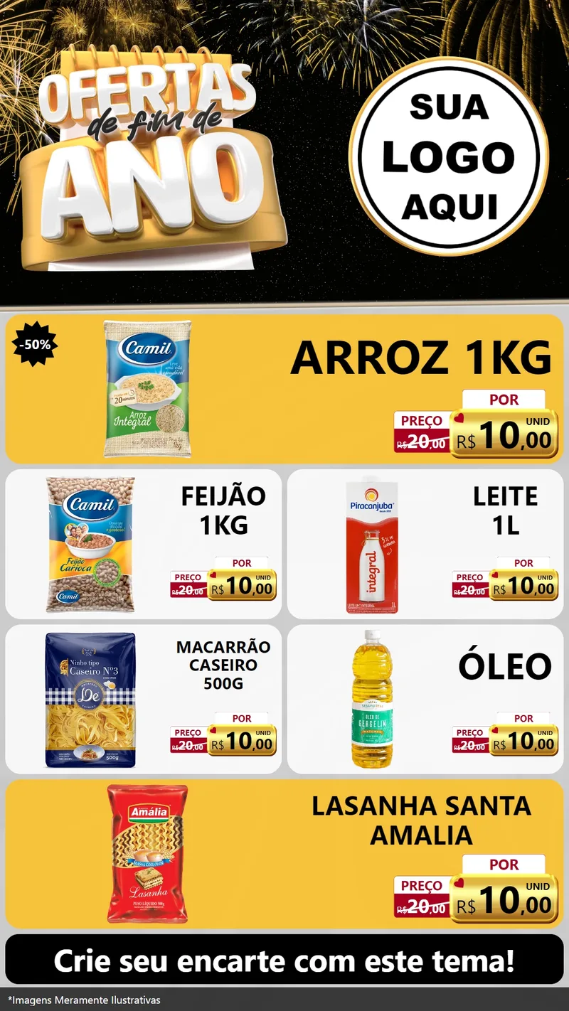 Modelo de TV para TV Vertical com o tema Ofertas de Fim de Ano para Supermercado