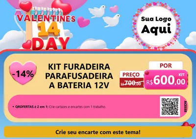 Modelo de Cartaz para Cartaz A4 Horizontal com o tema Valentine's Day para Maquinas e Ferramentas