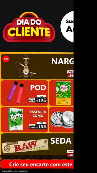 Modelo de TV para TV Vertical com o tema Dia do Cliente para Tabacaria