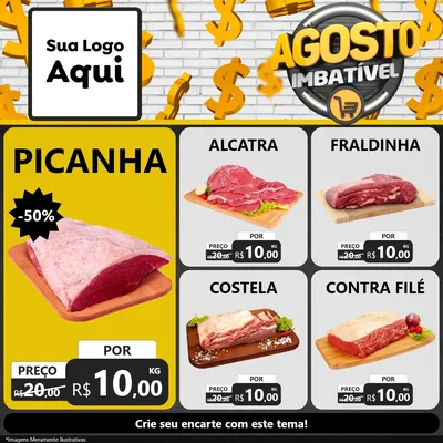 Modelo de Rede Social para Feed Facebook com o tema Agosto imbatível para Açougue