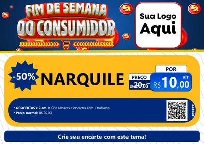 Modelo de Cartaz para Cartaz A4 Horizontal com o tema Fim de Semana do Consumidor para Tabacaria
