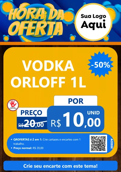 Modelo de Cartaz para Cartaz A4 Vertical com o tema Hora da Oferta para Distribuidora de bebidas