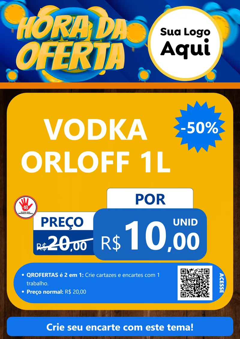 Modelo de Cartaz para Cartaz A4 Vertical com o tema Hora da Oferta para Distribuidora de bebidas