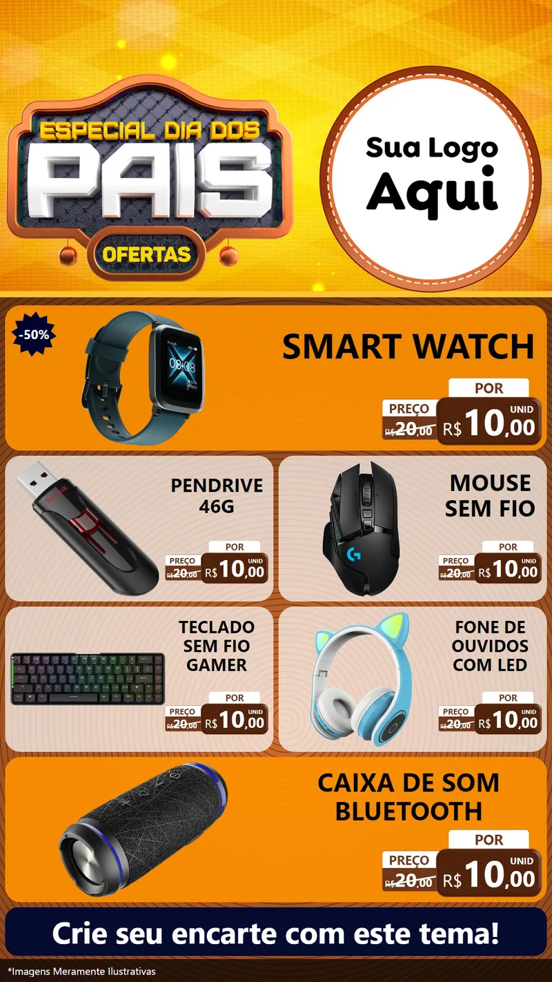 Modelo de TV para TV Vertical com o tema Especial Dia dos Pais para Informática