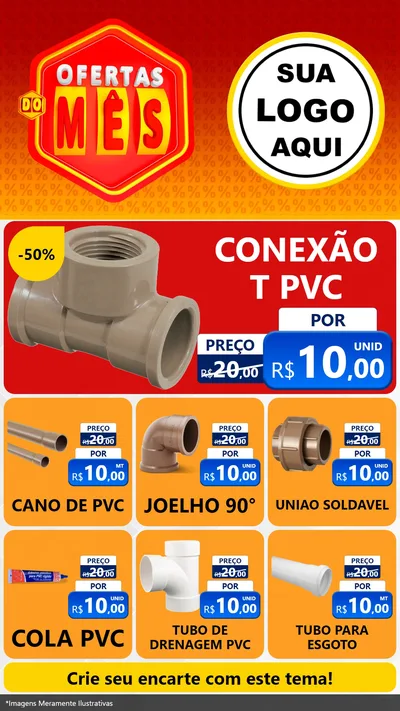 Modelo de Rede Social para Stories com o tema Ofertas do Mês para Tubos e conexões