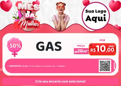 Modelo de Cartaz para Cartaz A4 Horizontal com o tema Mês da Mulher para Água e gás