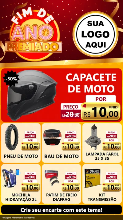 Modelo de Rede Social para Stories com o tema Fim de Ano Premiado para Moto peças