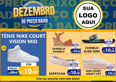 Modelo de Encarte para Encarte A4 Horizontal com o tema Dezembro de Preço Baixo para Calçados