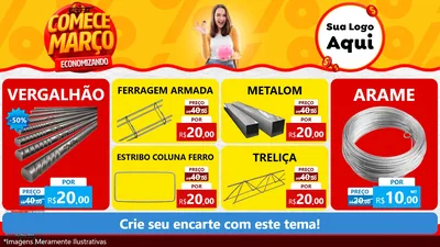 Modelo de TV para TV Horizontal com o tema Comece Março Economizando para Ferragens