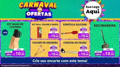 Modelo de TV para TV Horizontal com o tema Carnaval de Ofertas para Utilidades Domésticas
