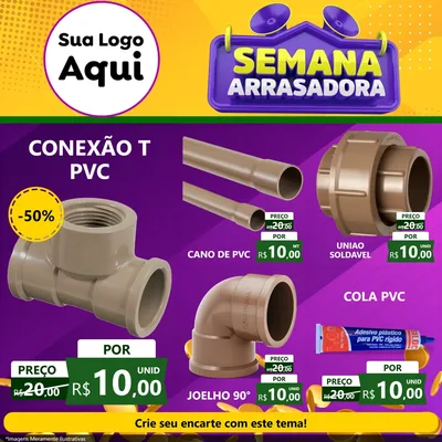 Modelo de Rede Social para Feed Facebook com o tema Semana Arrasadora para Tubos e conexões