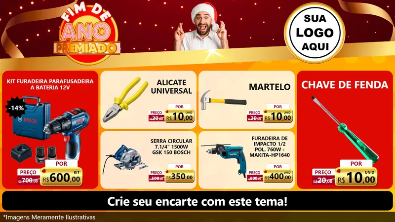 Modelo de TV para TV Horizontal com o tema Fim de Ano Premiado para Maquinas e Ferramentas