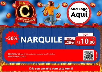 Modelo de Cartaz para Cartaz A4 Horizontal com o tema Dia C - O Dia Mais Barato Do Mês para Tabacaria