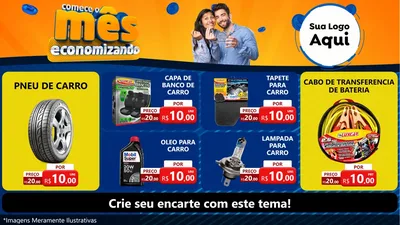 Modelo de TV para TV Horizontal com o tema Comece O Mês Economizando para Auto peças
