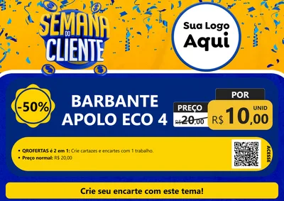 Modelo de Cartaz para Cartaz A4 Horizontal com o tema Semana do Cliente para Armarinho e Aviamentos