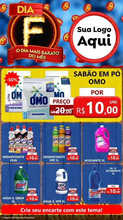Modelo de Rede Social para Stories com o tema Dia F - O Dia Mais Barato Do Mês para Produtos de Limpeza