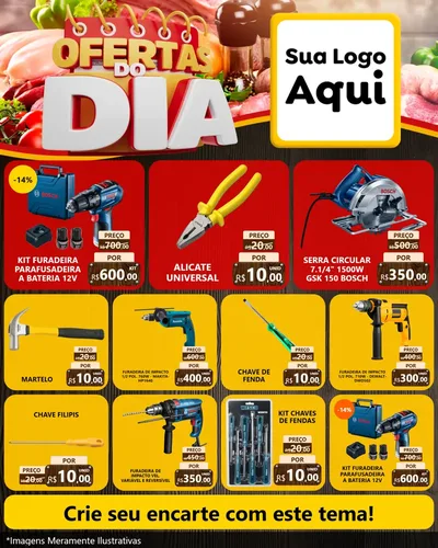 Modelo de Rede Social para Feed Instagram com o tema Ofertas do Dia para Maquinas e Ferramentas