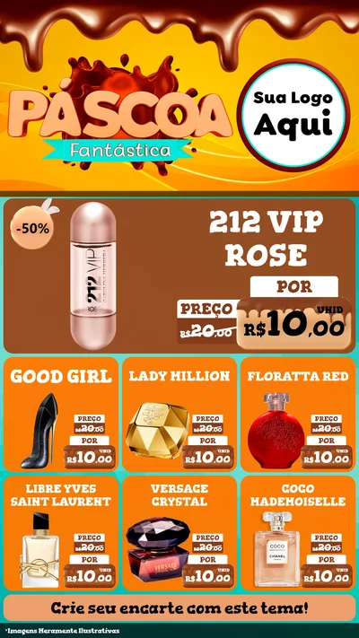 Modelo de Rede Social para Stories com o tema Páscoa Fantástica para Perfumes