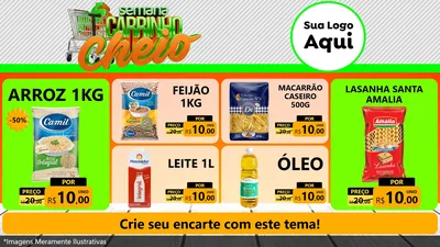 Modelo de TV para TV Horizontal com o tema Semana Carrinho Cheio para Supermercado