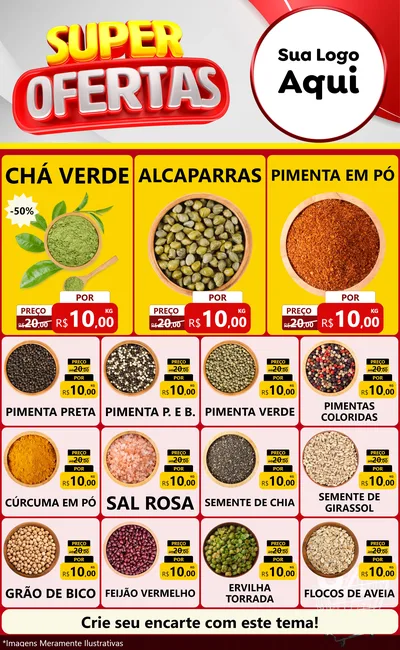 Modelo de Encarte para Encarte Grande com o tema Super Ofertas para Produtos Naturais