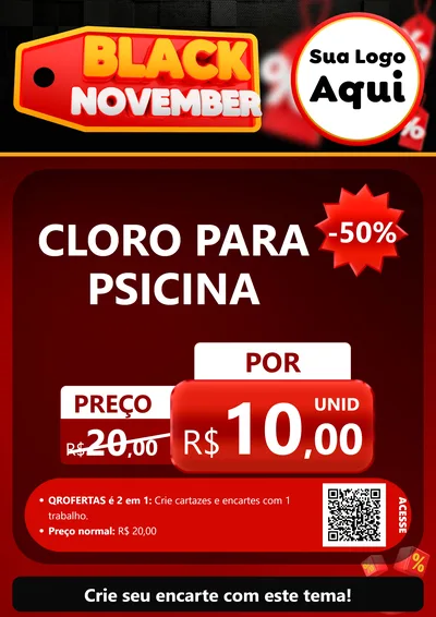 Modelo de Cartaz para Cartaz A4 Vertical com o tema Black November para Produtos para Piscina