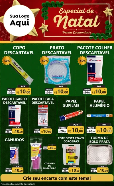 Modelo de Encarte para Encarte Grande com o tema Especial de Natal para Embalagens