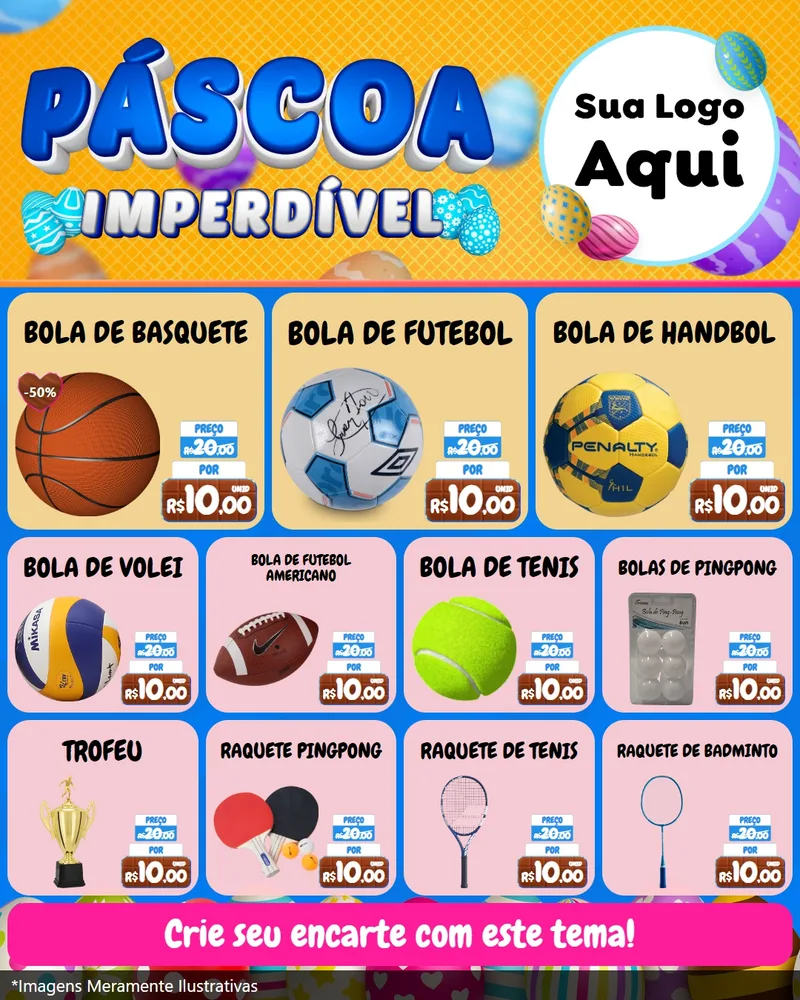 Modelo de Rede Social para Feed Instagram com o tema Páscoa Imperdível para Artigos Esportivos