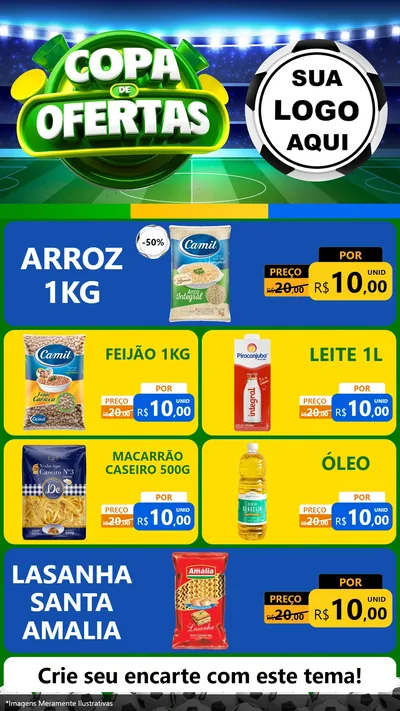 Modelo de TV para TV Vertical com o tema Copa de Ofertas para Supermercado