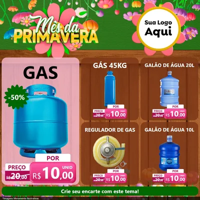 Modelo de Rede Social para Feed Facebook com o tema Mês da Primavera para Água e gás